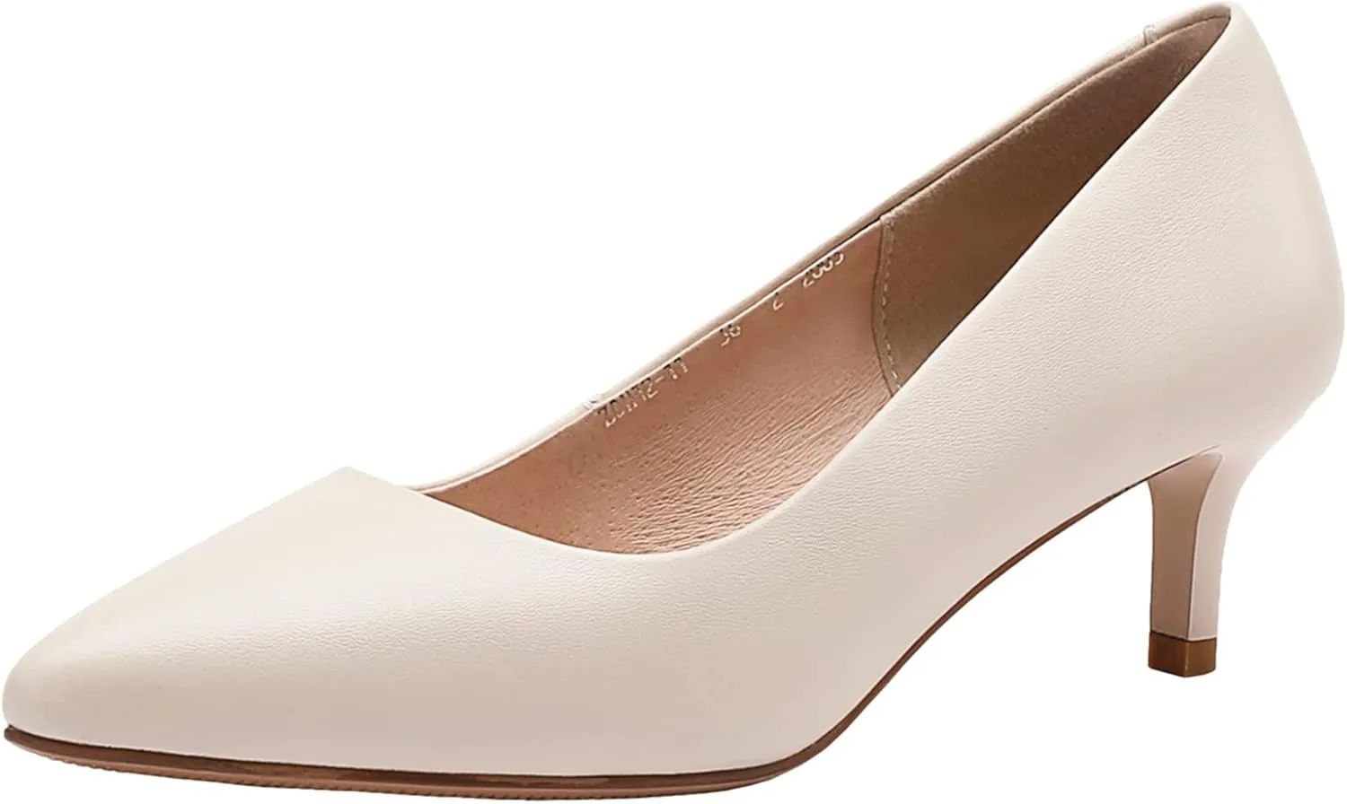 ANUFER Women's Full Genuine Leather 5CM/7CM/9CM High Heels Elegant Pointed Toe Pumps Office Work Shoes
