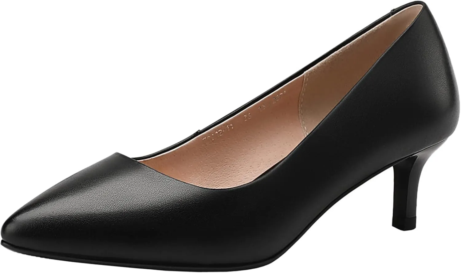 ANUFER Women's Full Genuine Leather 5CM/7CM/9CM High Heels Elegant Pointed Toe Pumps Office Work Shoes