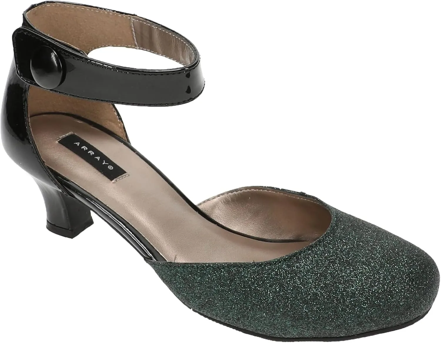 ARRAY Women's Charlie D'Orsay Low Heel Pump with Ankle Strap