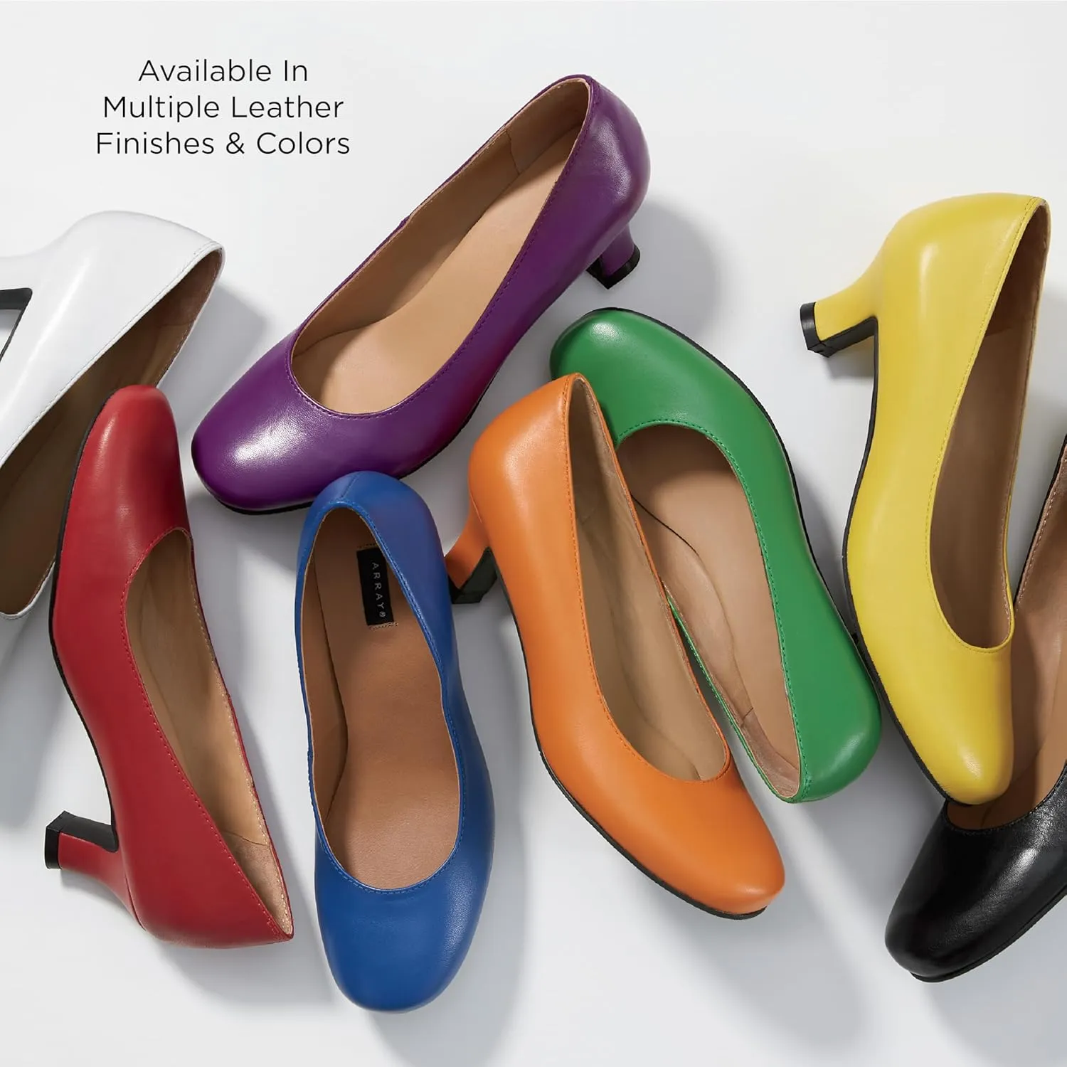 ARRAY Women’s Flatter Low Heel Leather Dress Pump