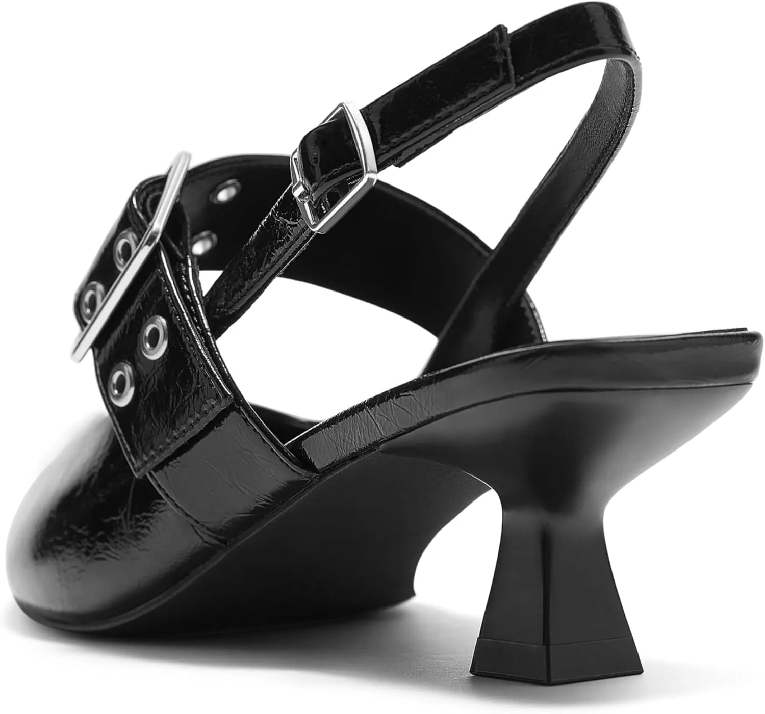 Arromic Kitten Heels for Women Pointed Toe Pumps Mary Jane Low Heel Slingback Heels Punk Style Fashion Shoes for Dating Party Working Dressy