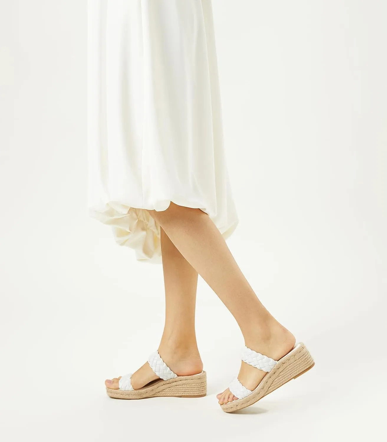 Arromic Women's Platform Wedge Sandals Braided Strap Slide Sandals for Women Casual Slip on Platform Wedges Slides Open Toe Beach Summer Sandals