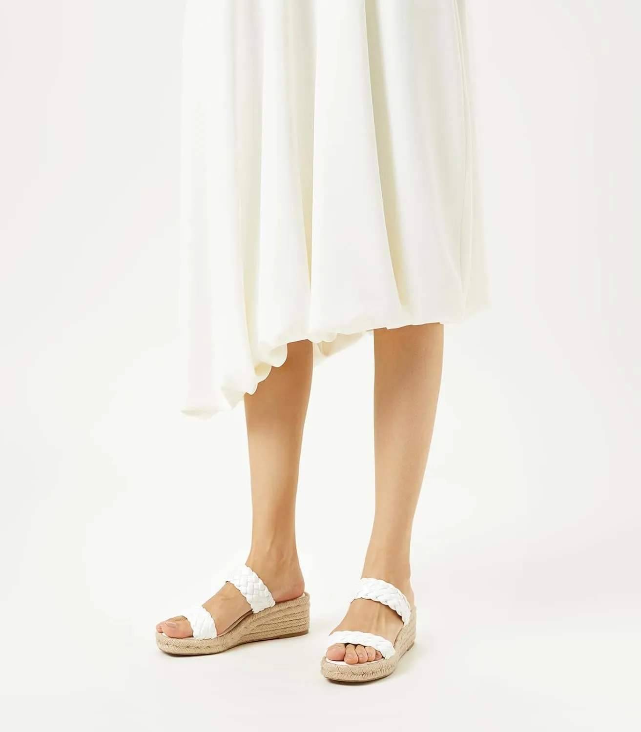 Arromic Women's Platform Wedge Sandals Braided Strap Slide Sandals for Women Casual Slip on Platform Wedges Slides Open Toe Beach Summer Sandals