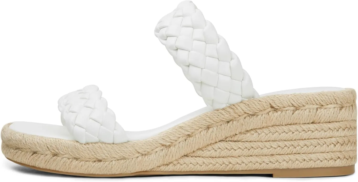 Arromic Women's Platform Wedge Sandals Braided Strap Slide Sandals for Women Casual Slip on Platform Wedges Slides Open Toe Beach Summer Sandals