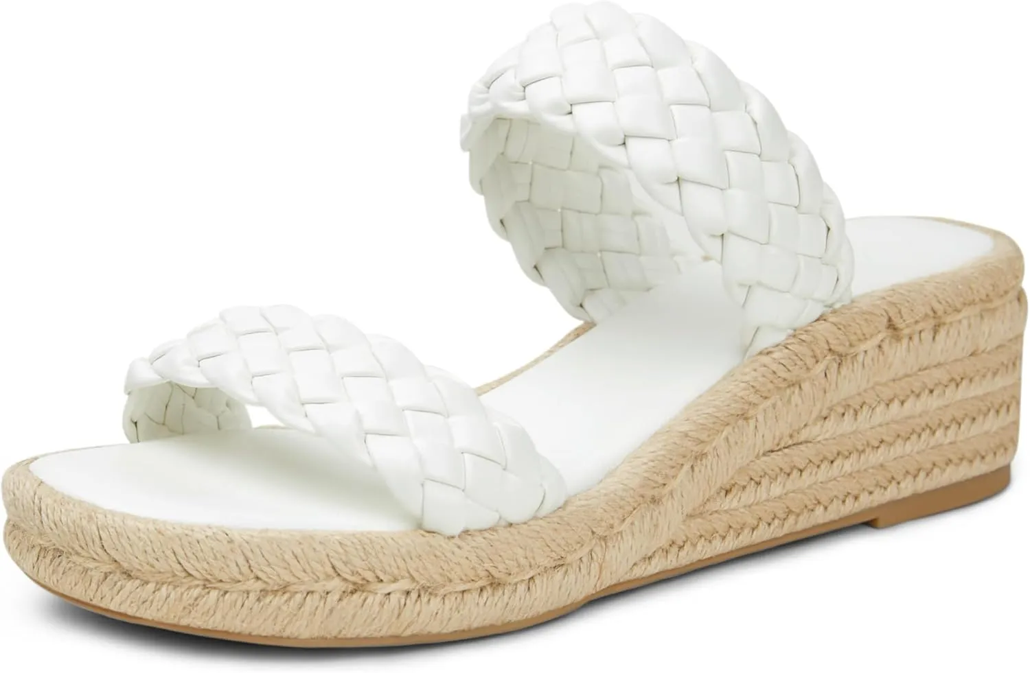 Arromic Women's Platform Wedge Sandals Braided Strap Slide Sandals for Women Casual Slip on Platform Wedges Slides Open Toe Beach Summer Sandals
