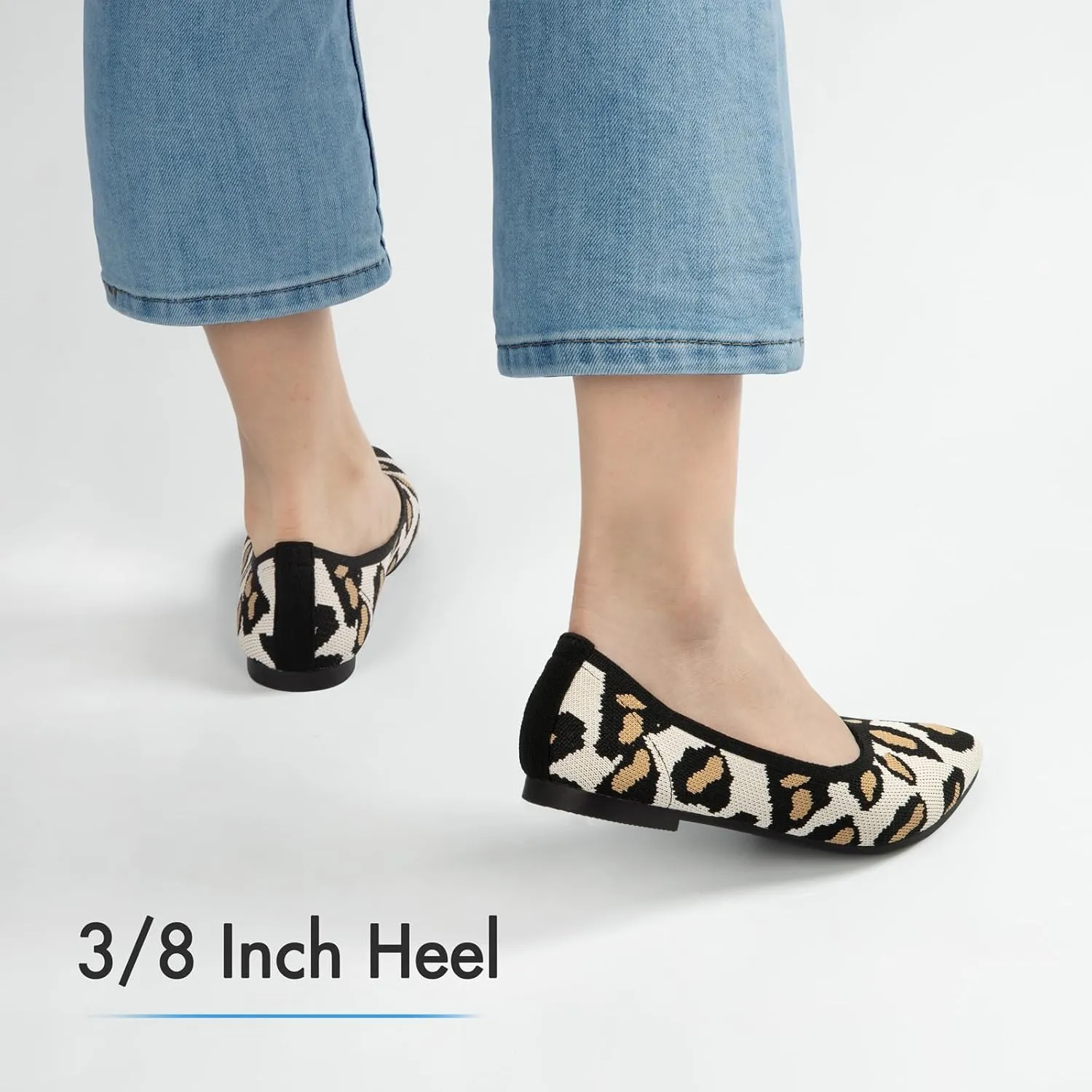 ATHMILE Pointed Toe Flats for Women Dressy Bronze Work Shoes Business Casul Knit Ballet Flats Slip on Office Ladies Comforttable Dress