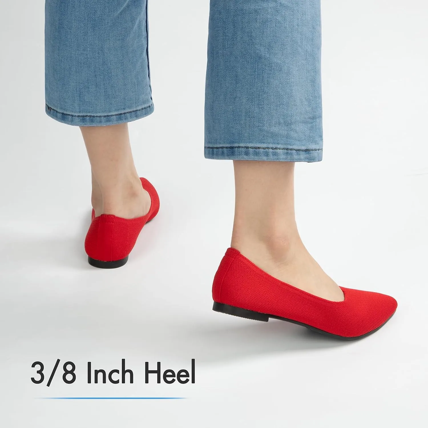 ATHMILE Pointed Toe Flats for Women Dressy Bronze Work Shoes Business Casul Knit Ballet Flats Slip on Office Ladies Comforttable Dress