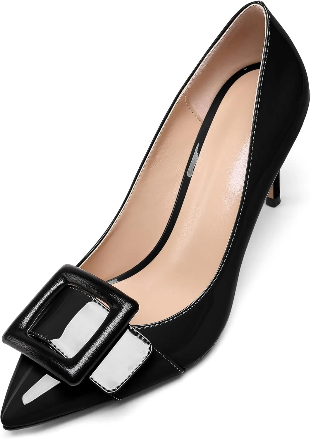 AUMOTED Women Pumps Pointed Toe High Heel 3.4 Inch Party Stiletto Heels Dressy Office Shoes