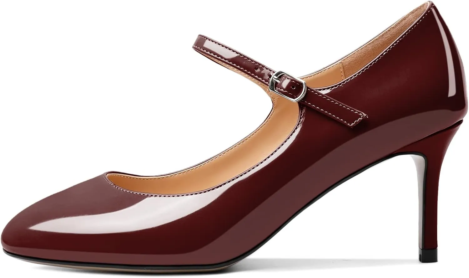 AUMOTED Women's Round Toe Pumps Mary Janes 2.5 Inch Mid Heel Dress Shoes Wedding Office Party Classic US Size 5-13