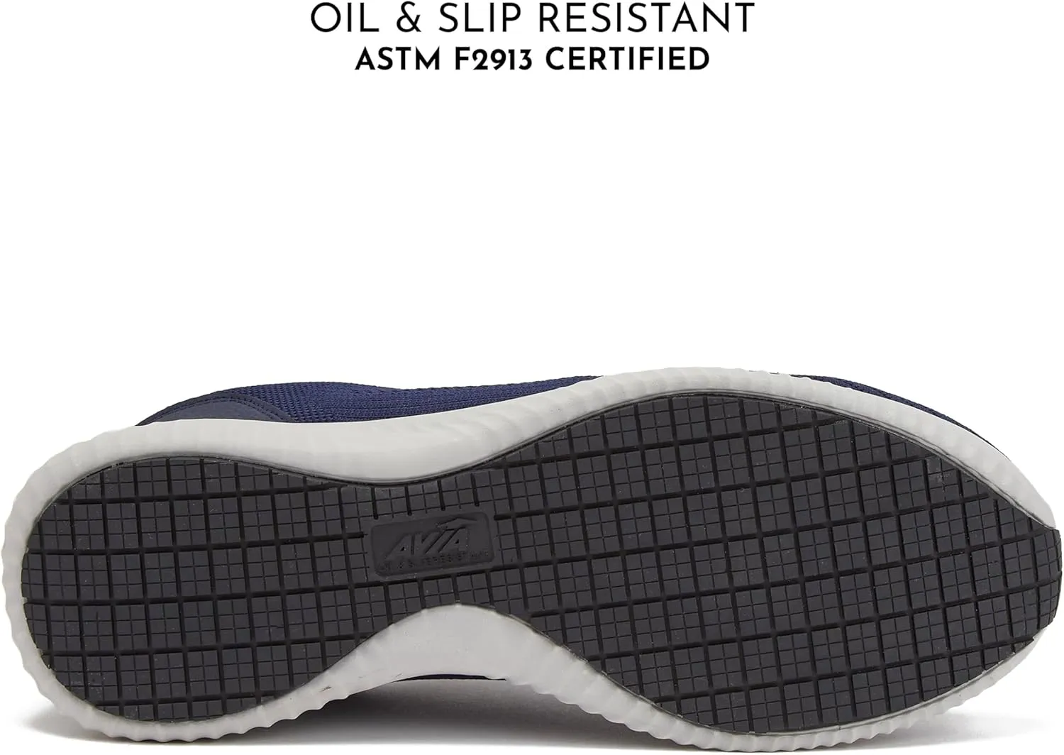 Avia Anchor Mesh Slip On Black Non Slip Shoes for Women, Comfortable Water Resistant Womens Food Service Slip On Sneakers - Black, Navy, White Restaurant Knit Slip Resistant Non Skid Work Shoes Women