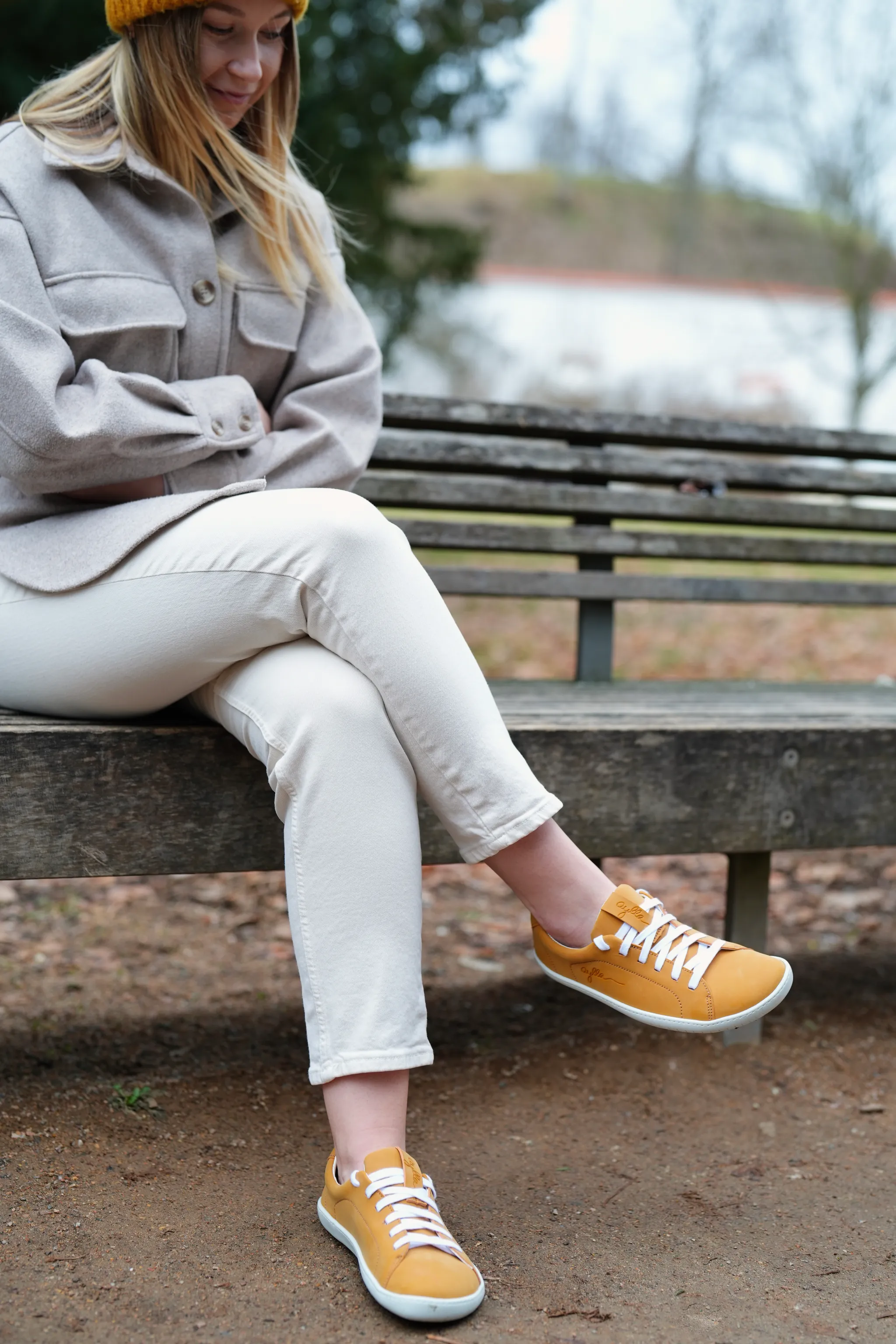 AYLLA BAREFOOT SNEAKER KECK VEGAN WOMENS - OCHRE 🌱