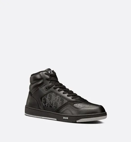 B27 High-Top Sneaker • Black Dior Oblique Galaxy Leather with Smooth Calfskin and Suede
