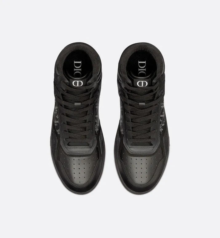 B27 High-Top Sneaker • Black Dior Oblique Galaxy Leather with Smooth Calfskin and Suede
