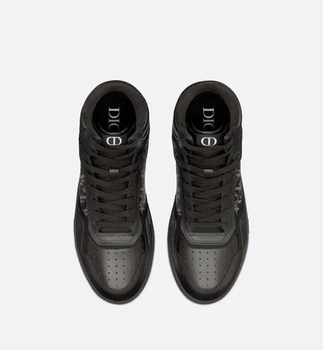 B27 High-Top Sneaker • Black Dior Oblique Galaxy Leather with Smooth Calfskin and Suede