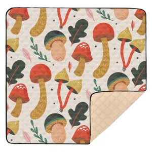 Baby Play Mat Mushroom Nature Wild Forest 50" X 50" Play Gym Crawling Mat Soft Non-Slip Portable Picnic Floor Mat for Infant, Babies, Toddler, Kids