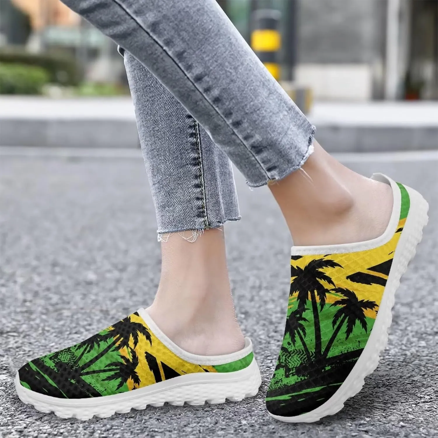 Backless Mesh Slip-On Mule Shoes for Women - Light, Comfort, Non-Slip, Easy Wear for Walking, Camping