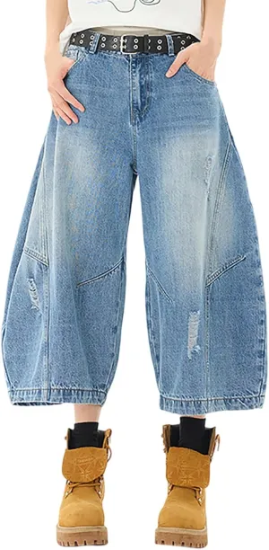 Baggy Jean Shorts for Men Casual Summer Loose Fit Hip Hop Skateboard Denim Shorts 2025 Trendy Streetwear
