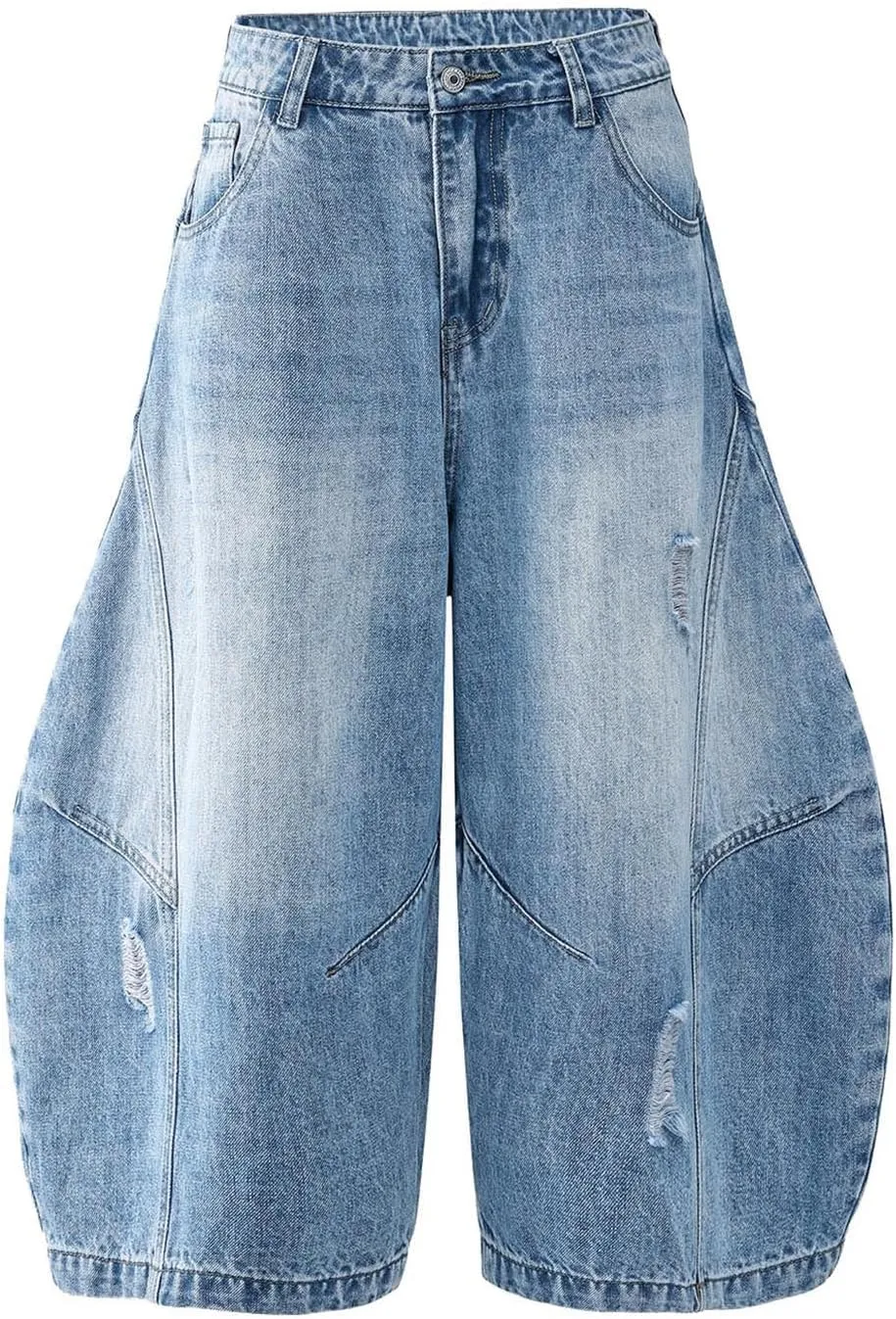 Baggy Jean Shorts for Men Casual Summer Loose Fit Hip Hop Skateboard Denim Shorts 2025 Trendy Streetwear