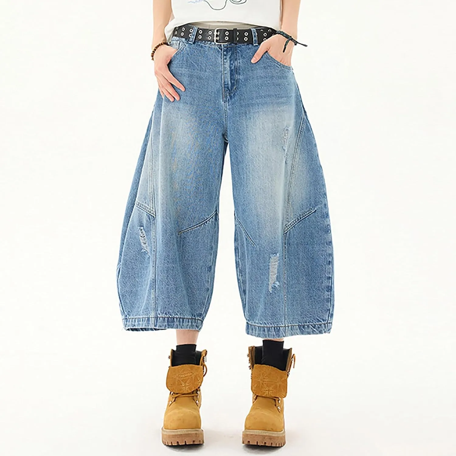 Baggy Jean Shorts for Men Casual Summer Loose Fit Hip Hop Skateboard Denim Shorts 2025 Trendy Streetwear