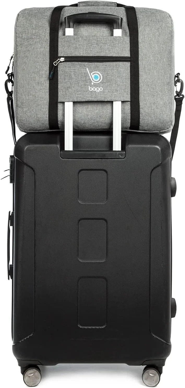 Bago Personal Item Travel Bag For Airlines - Fits As 18x14x8 inches Travel Bag Spirit & Frontier Airlines - Foldable Duffle Bag For Travel - Personal Item Bag Small Carry On Bag For Air Travel