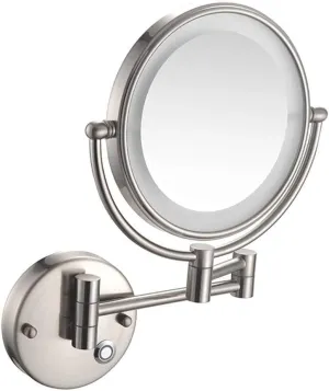 Bathroom Makeup Mirror LED with Light Wall-Mounted Foldable Telescopic Touch Single-Sided 3X / 5X Magnified Beauty Mirror(3X)