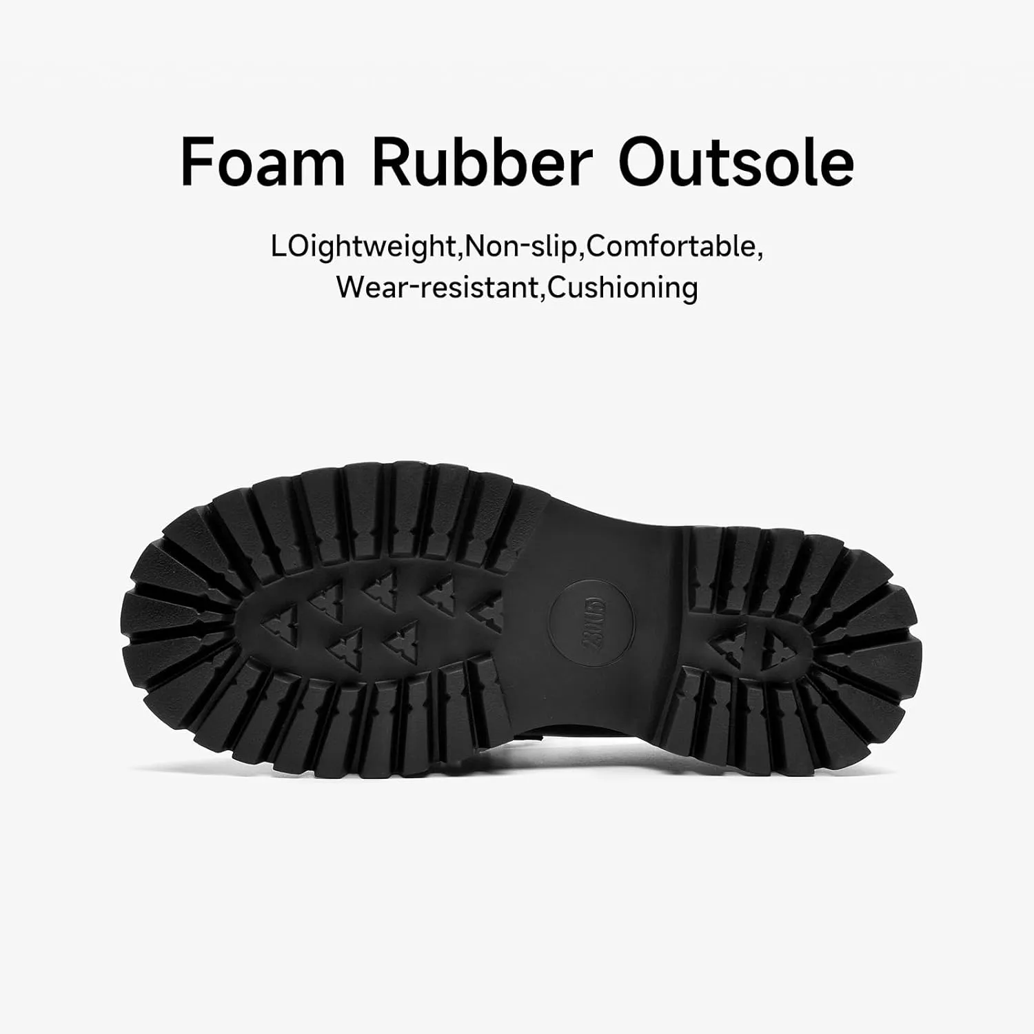 BEAU TODAY Chunky Loafers Women,Leather Platform Loafers for Women,Lug Sole Slip On Chain Shoes,Comfortable Work Office Business Casual Office Dress Shoes