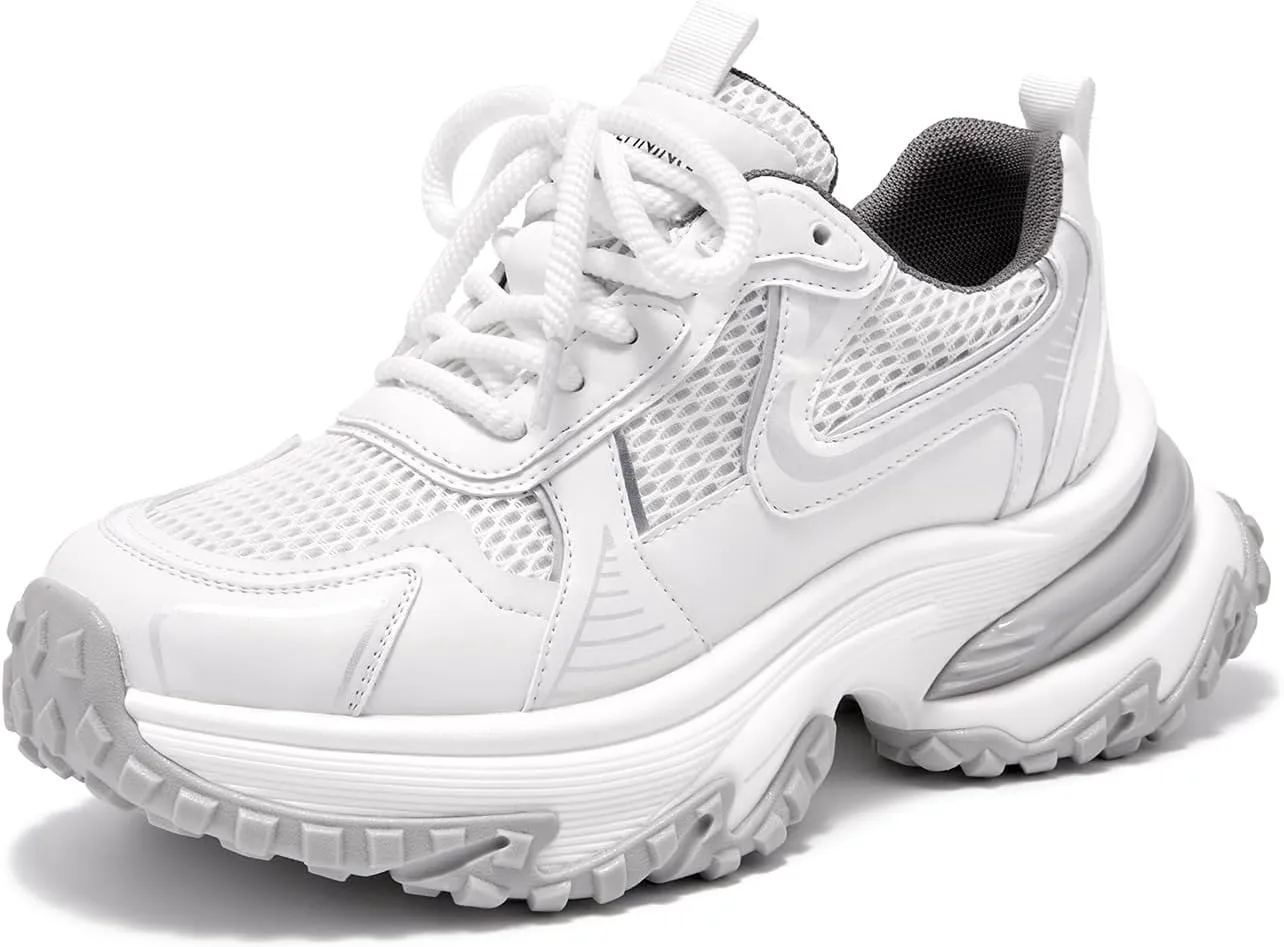 BEAU TODAY Chunky Sneakers for Women,Fashion Platform Walking Sneakers,Comfortable Arch Support Tennis Dad Shoes