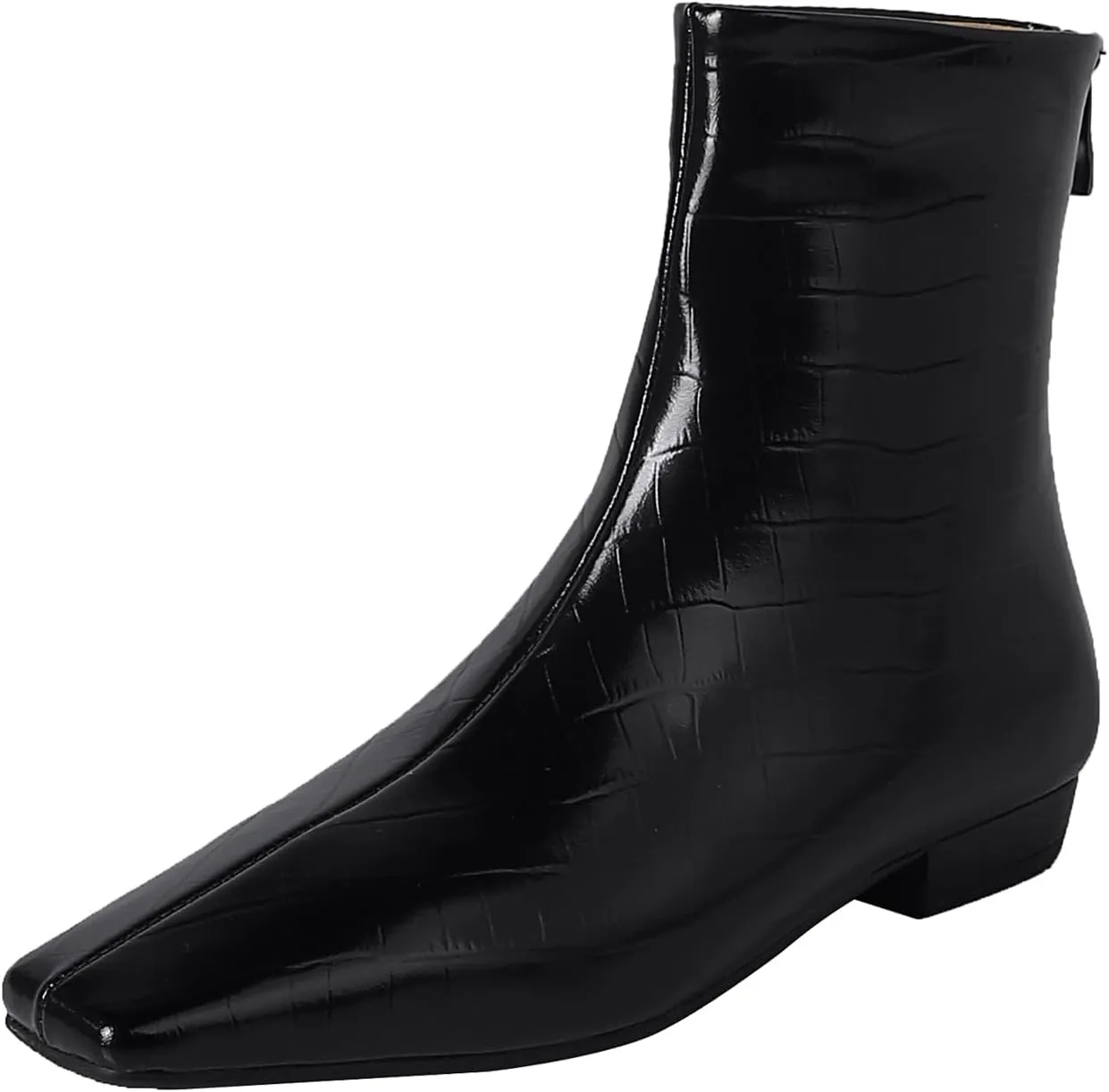 Beauty Cry Women's Booties Low Heel Square Toe Ankle Boots