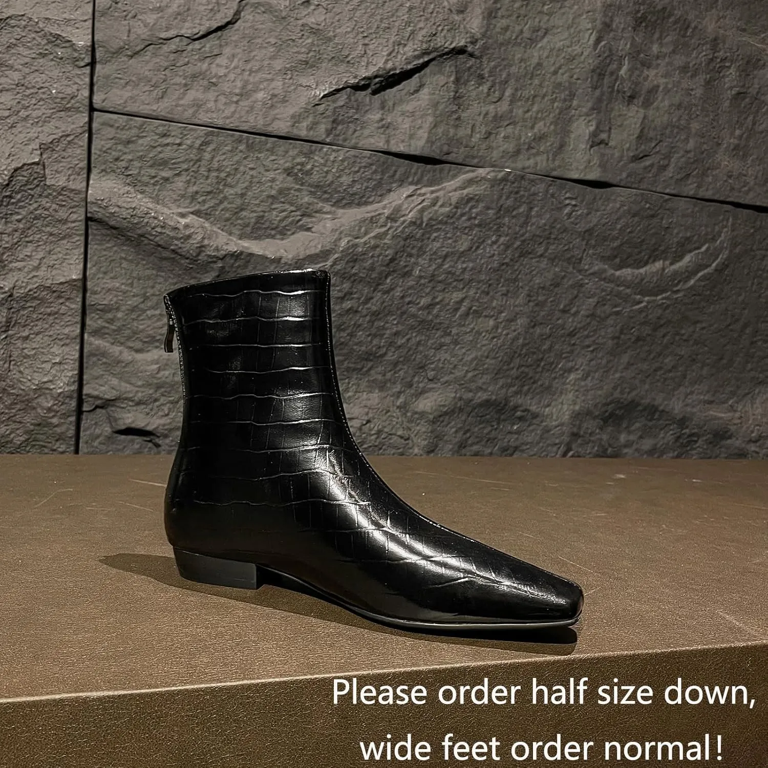Beauty Cry Women's Booties Low Heel Square Toe Ankle Boots
