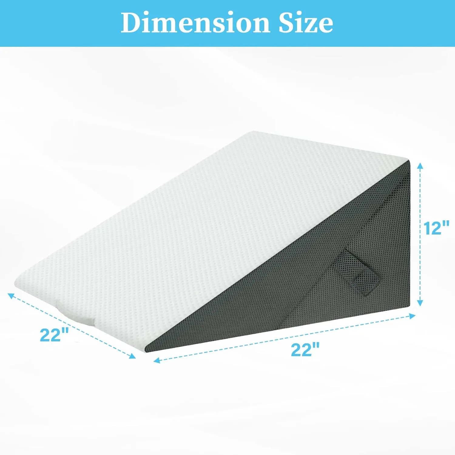 Bed Wedge Pillow for Sleeping Adjustable 9 &12 Inch Foldable Bed Wedge Pillow, Memory Foam Triangle Pillow Wedge System for Legs and Back Support Pillow