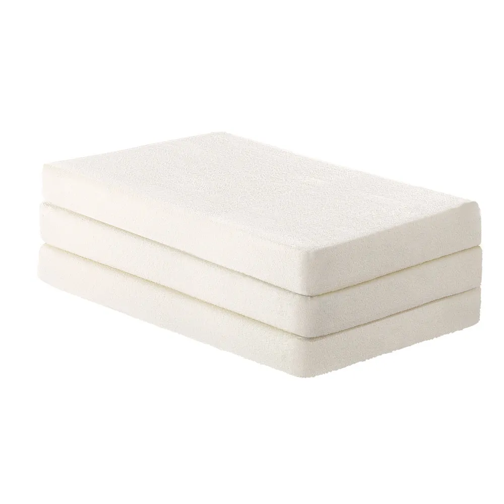 Bedra Folding Foam Mattress Sherpa Fleece Portable 3-fold Double
