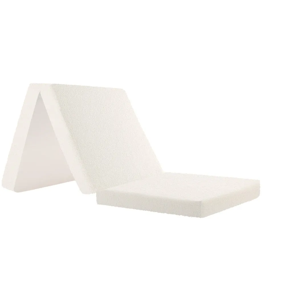 Bedra Folding Foam Mattress Sherpa Fleece Portable 3-fold Double