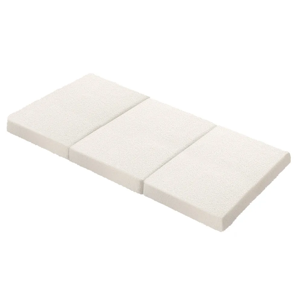 Bedra Folding Foam Mattress Sherpa Fleece Portable 3-fold Double