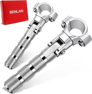 Benlari CNC Highway Pegs Motorcycle Foot Pegs 1in 1-1/4in 25mm 32mm Fit for Harley Davidson for BMW for Honda for Suzuki for Kawasaki Engine Guards Crash Bars Chrome