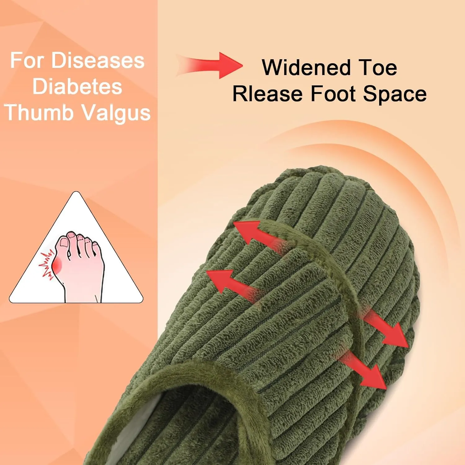 Besroad Womens Slippers Wide Diabetic Shoes Adjustable House Slippers Memory Foam Bedroom Shoes Arthritis Edema Indoor Outdoor