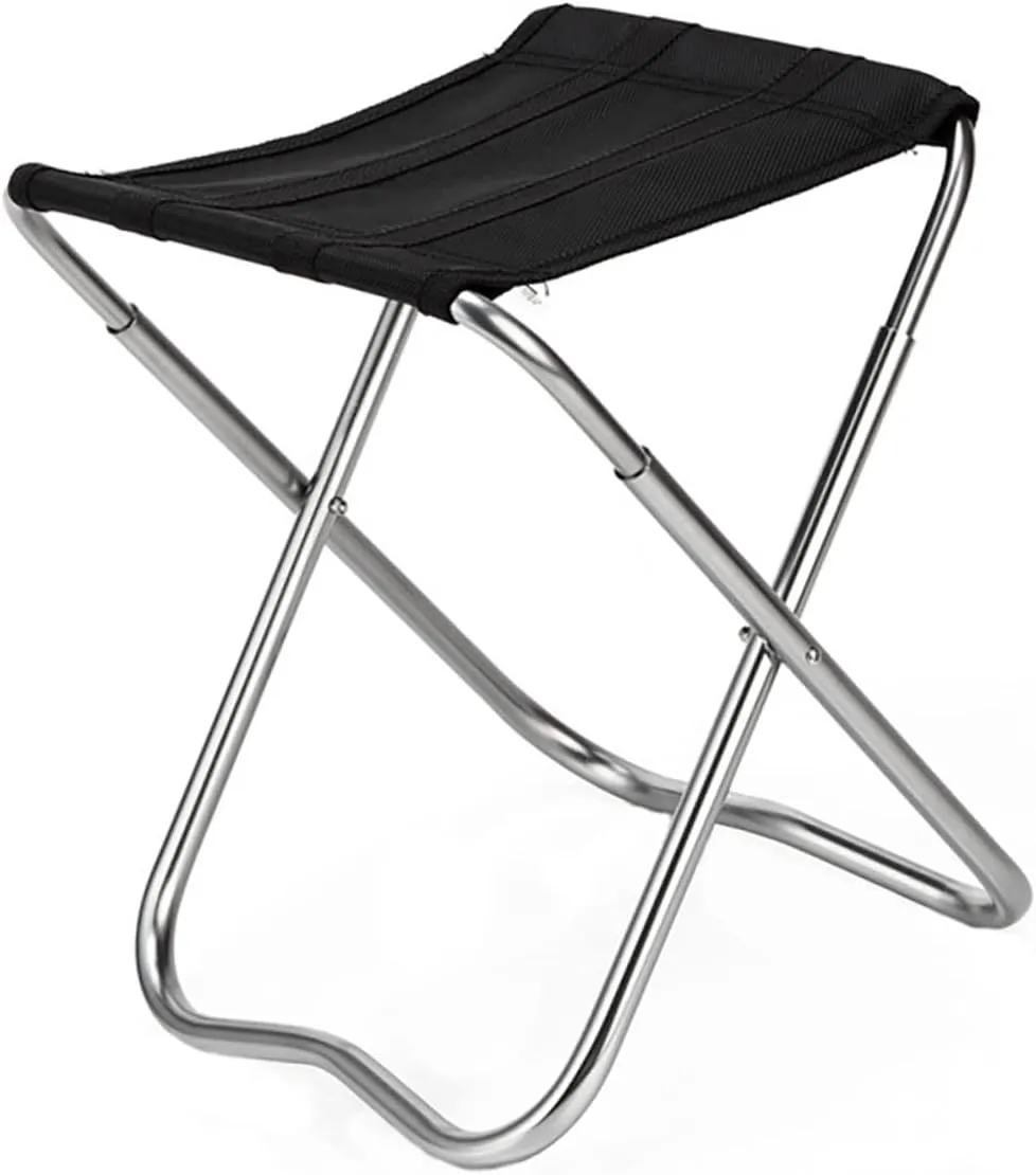 BESTOYARD 1pc Portable Lightweight Folding Fishing Chair Sturdy Outdoor Stool for Camping Hiking BBQ and Travel Black Compact Design for and Storage