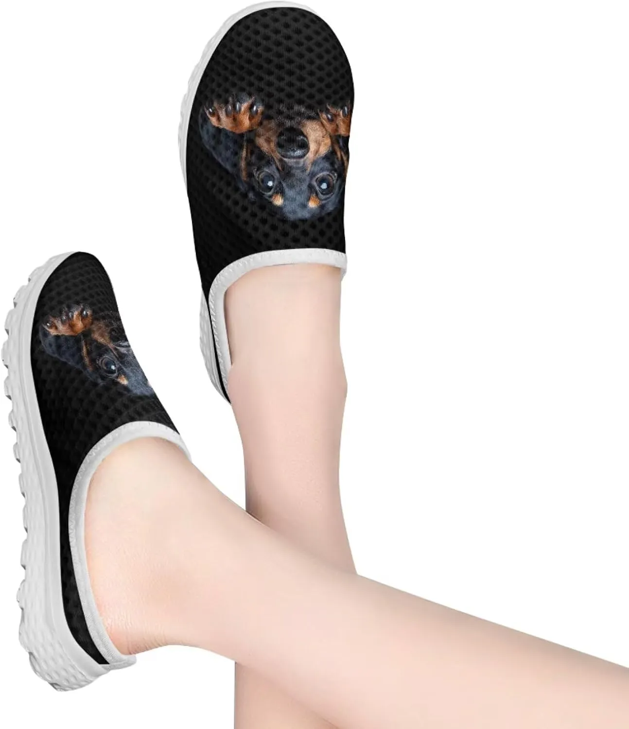 Binienty Women Wide Width Mesh Slippers Fashion Slip on Mule Shoes Breathable Ladies Outdoor Garden Loafers