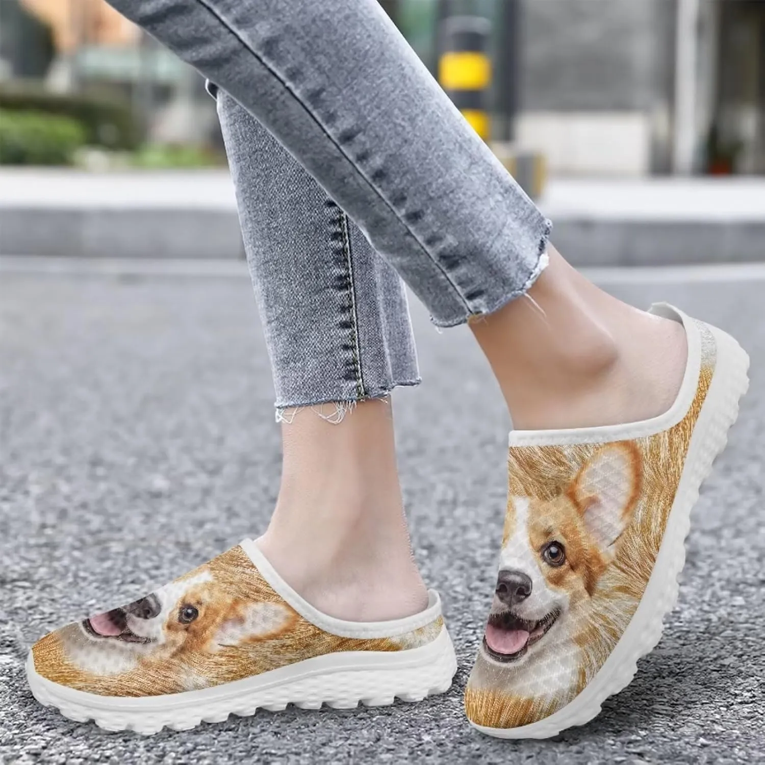 Binienty Women Wide Width Mesh Slippers Fashion Slip on Mule Shoes Breathable Ladies Outdoor Garden Loafers