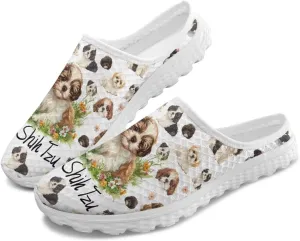 Binienty Women Wide Width Mesh Slippers Fashion Slip on Mule Shoes Breathable Ladies Outdoor Garden Loafers