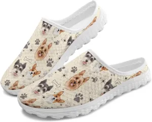 Binienty Women Wide Width Mesh Slippers Fashion Slip on Mule Shoes Breathable Ladies Outdoor Garden Loafers