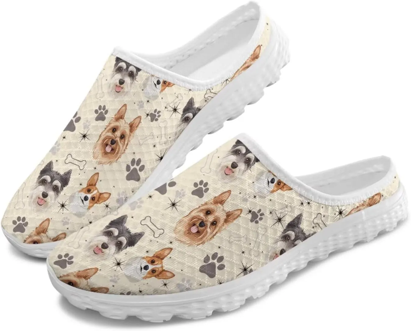 Binienty Women Wide Width Mesh Slippers Fashion Slip on Mule Shoes Breathable Ladies Outdoor Garden Loafers