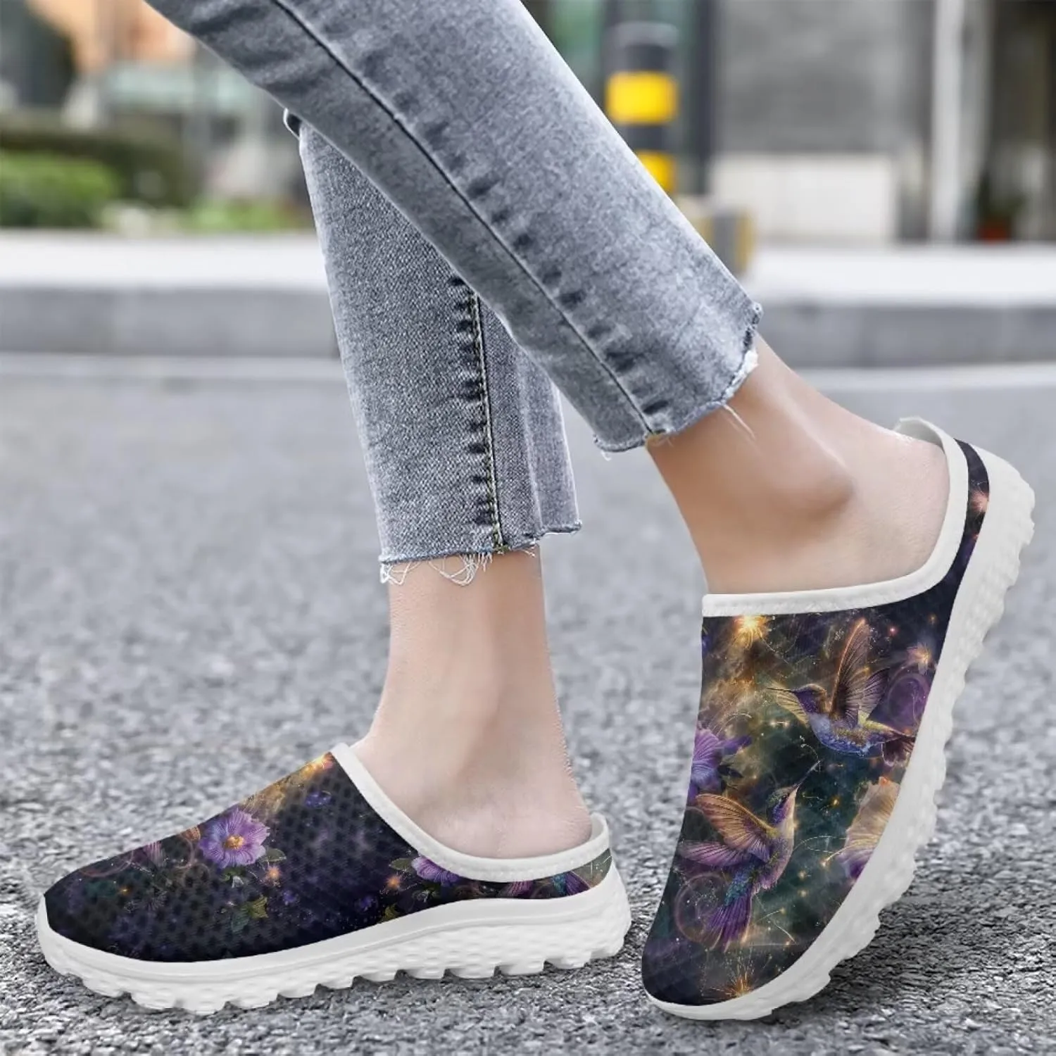 Binienty Womens Mule Shoes Slip on Mesh Garden Clogs Fashion Four Seasons Walking Shoe Outdoor Footwear