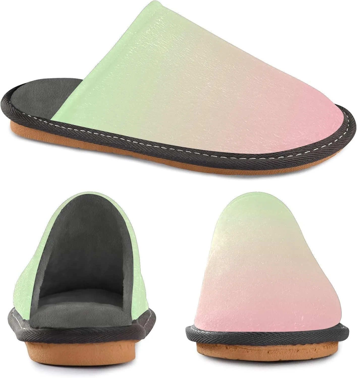 Black Red House Slippers for Women Men Non-Slip Slip On Slippers