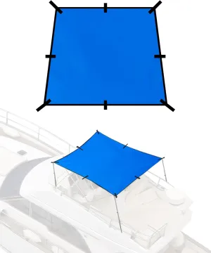BLUEWING Sunshade for Fishing Boats Shade Canopy Waterproof Durable 1200D Polyester Sun Shade Foldable Umbrella for Protection, 6