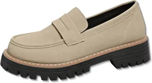 Bootara Loafers Women, Bootara Women's Plus Size Casual Retro Suede Loafers with Chunky Heel Platform
