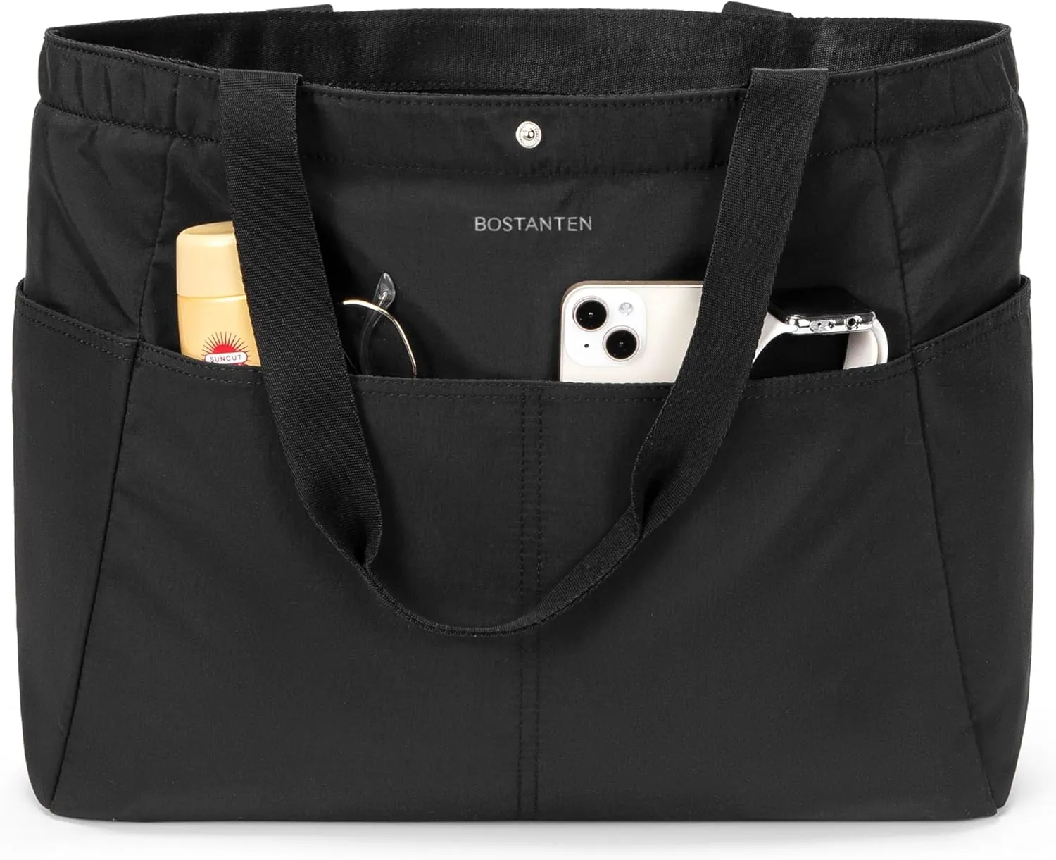 BOSTANTEN Travel Tote Bags for Women Foldable Beach Bag Waterproof Zipper Gym Sports Shopping Bag Trolley Sleeve