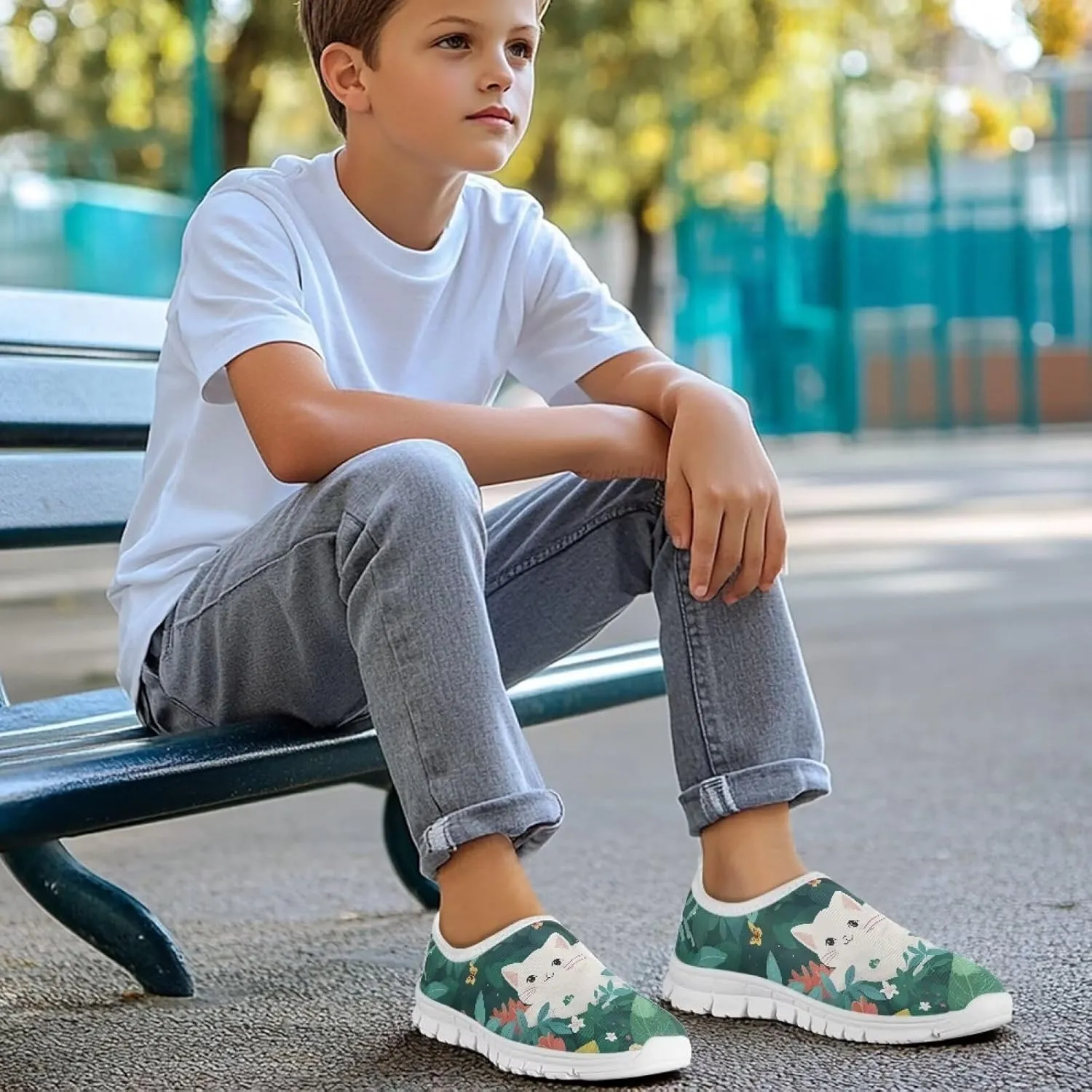 Boys Girls Slip On Casual Shoes Soft Loafers Lightweight Walking Hiking Shoes Non Slip Sport Sneakers for Little Big Kids Size 11-15