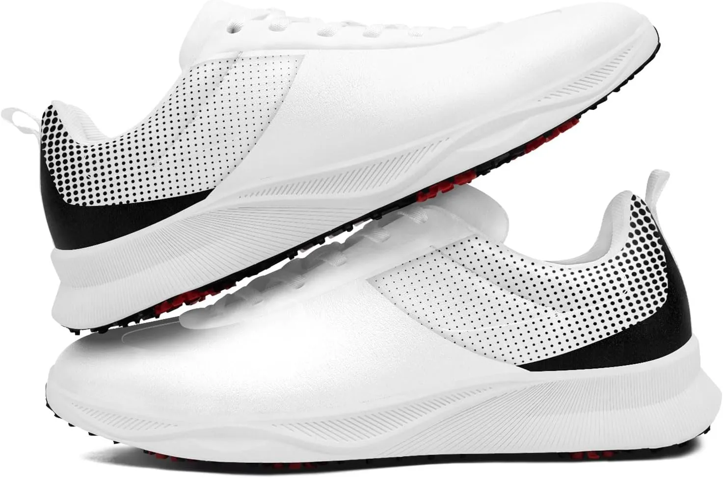 Breathable Golf Shoes for Men, Artistic Design Women's Spikeless Golf Sneakers with Heel Ventilation Sport Trainers