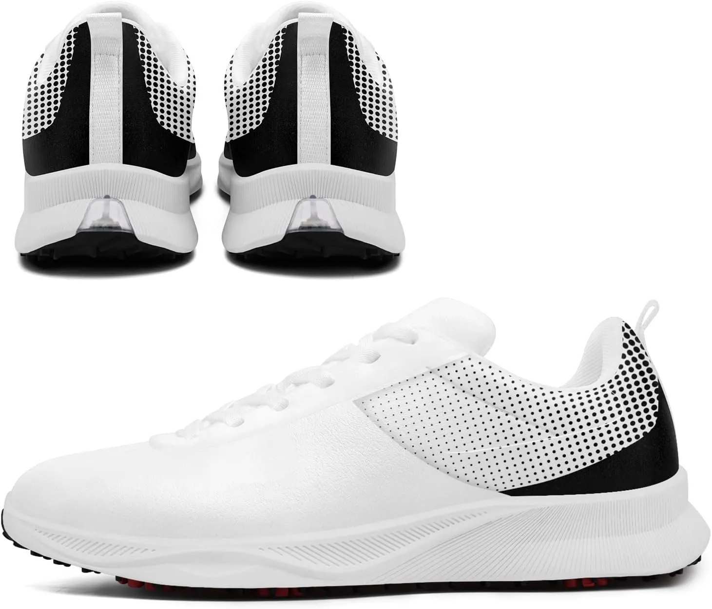 Breathable Golf Shoes for Men, Artistic Design Women's Spikeless Golf Sneakers with Heel Ventilation Sport Trainers
