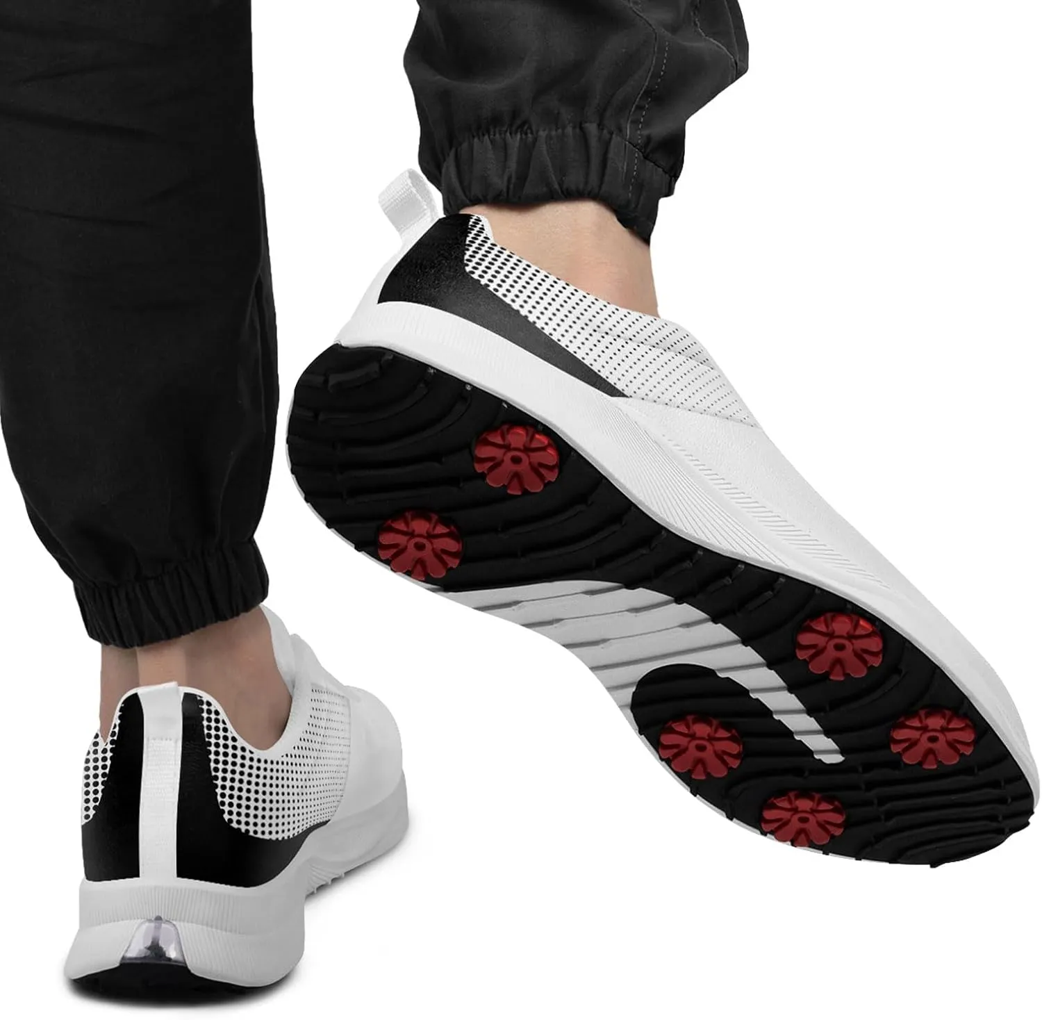 Breathable Golf Shoes for Men, Artistic Design Women's Spikeless Golf Sneakers with Heel Ventilation Sport Trainers